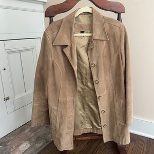 Genuine leather suede jacket
